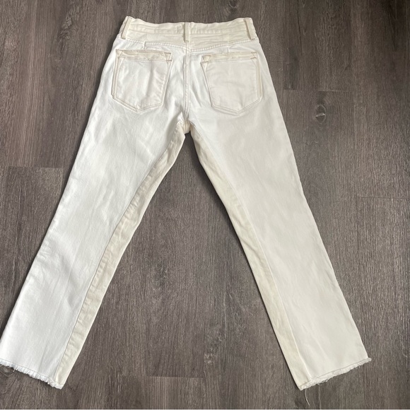 Frame Le High Straight Blanc Multi Ivory Beige Denim Jeans (6) - Picture 11 of 12